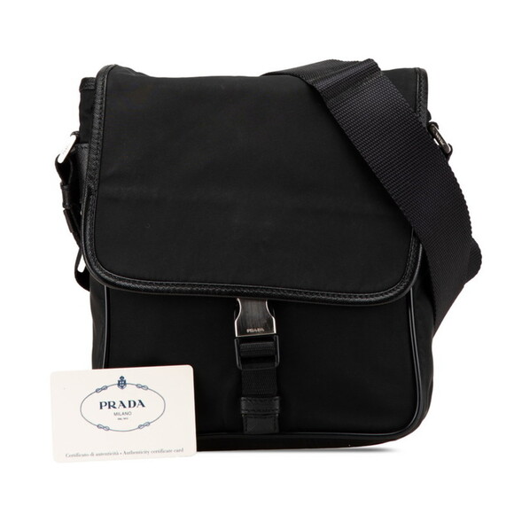 PRADA Black Leather Messenger Shoulder Bag - Picture 11 of 12